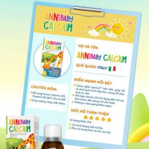 ANNI BABY CALCIUM hộp 100ml – Hỗ trợ bổ sung Canxi, Vitamin D3, K2 cho cơ thể. Hỗ trợ sức khỏe xương và răng
